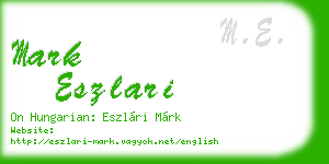 mark eszlari business card